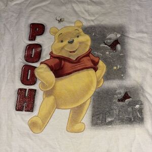 VTG 90s Disney Winnie The Pooh Bear Piglet Honeybee Glitter‎ T-Shirt XL USA